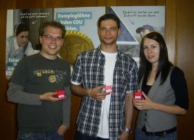 v.l.n.r.: Marius Osswald, Neumitglied Christian Pfeiffer und Luisa Boos